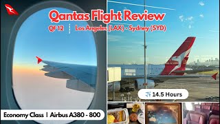 Qantas Flight Review  QF12  Airbus A380800  LAX to SYD  Economy Class  Sydney Transit Vlog ✨ [upl. by Adlare240]