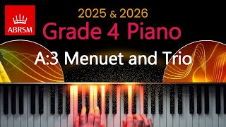 ABRSM 2025 amp 2026  Grade 4 Piano Exam  A3  Menuet and Trio  Joseph Haydn [upl. by Photima]