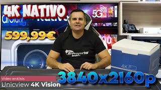 Unicview 4K Vision  PRIMER proyector 4K NATIVO de tecnología LCD LED Dobla la resolución fullhd [upl. by Haduhey]