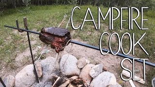 Campfire Cooking a Venison Leg Roast  Cook Set Build [upl. by Nodroj]