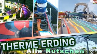 ALLE RUTSCHEN in der THERME ERDING  Indoor amp Outdoor 4K POV  All Waterslides  Toboggans [upl. by Neeloc331]