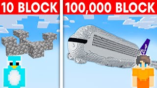 10 Block vs 100000 Block Airplane Build Challenge in Minecraft [upl. by Allak449]