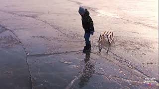 Am 4 März 2018 Eiszeit am Großen Meer Schlittschuhlaufen Großes Meer in Südbrookmerland Eisvergnügen [upl. by Gard]