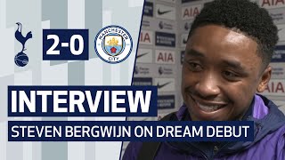 INTERVIEW  STEVEN BERGWIJN REACTS TO DREAM DEBUT  Spurs 20 Man City [upl. by Skelly]