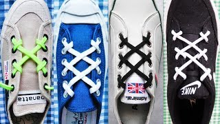 〔靴紐の結び方〕ドクロマークのような模様の靴ひもの通し方 how to tie shoelaces 〔生活に役立つ！〕 [upl. by Aidualc]