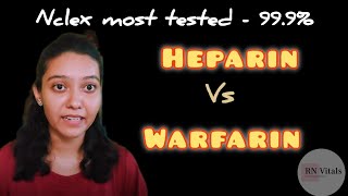 NCLEX MOST TESTED drugs Heparin and warfarin [upl. by Kamillah]