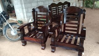 sofa set designs 2024 wooding chair [upl. by Ycart]