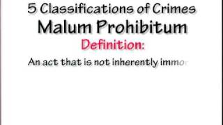 Crim Law 2 5 Classifications of Crimes [upl. by Nosniv620]