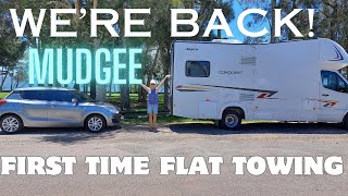 MUDGEE TRIP  FOOD  WINE  FIRST TIME FLAT TOWING  MOTORHOME LIFE [upl. by Warring385]