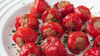 Food Wishes Recipes  Sausage Cherry Pepper Poppers Recipe  Stuffed Cherry Pepper Poppers [upl. by Xymenes531]