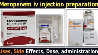 Meropenem iv injection preparation amp administration  meropenem injection 1g uses side effects [upl. by Nelli166]