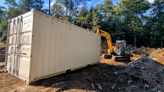 Building a shipping container shop pt 3  Moving Containers  100 Acre Homestead [upl. by Ellehcor]