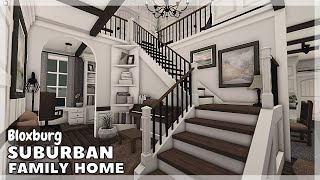 BLOXBURG Suburban Family Home Speedbuild interior  full tour  Roblox House Build [upl. by Annirok]