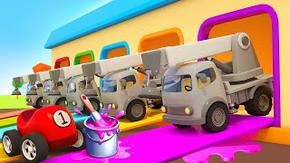 Racing cars amp construction vehicles build the tower New episodes of Helper cars cartoons for kids [upl. by Orten]