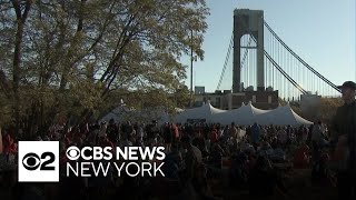 NYC Marathon 2024 first wave takes off from Staten Island [upl. by Aikenahs97]