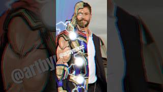 Thor drawn over Chris Hemsworth marvelart thor chrishemsworth marvellegends mcu [upl. by Walther]