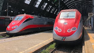 TRENI PASSEGGERI A MILANO CENTRALE Eurocity Frecciarossa e TRENORD [upl. by Danella]