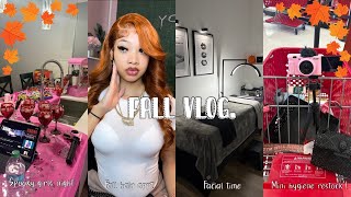 Fall Vlog 🍂 new hair color facial spooky girls night mini hygiene restock [upl. by Ahders145]