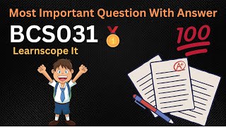 BCS 031 programming in c  BCS031 Most Important Question with Answer [upl. by Afrikah]