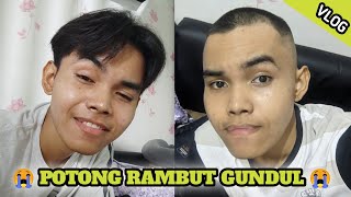 POTONG RAMBUT GUNDUL😭  VLOG [upl. by Toma174]