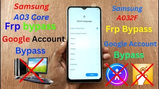 Samsung A03 Core Frp Bypass Android 12 A032F Google Account Bypass Without Pc 2024 [upl. by Ecined]