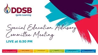 DDSB Special Education Advisory Committee SEAC Meeting  April 3 2024 [upl. by Aihsekat]