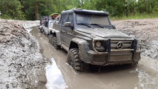 TRX6 MercedesBenz G 63 AMG 6x6 Trx4 Defender Toyota Land Cruiser 4x4 Offroad Fun Muding RC Cars [upl. by Brie646]