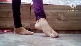 Golden anklet design payal collectionslong toesbeautiful toe ring [upl. by Tshombe]