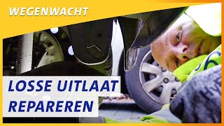 Een loszittende uitlaat repareren met 2 slangklemmen  Wegenwacht vlog [upl. by Erin]