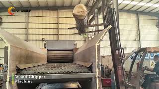 From Log to Shavings  Powerful Wood Chipper Machine [upl. by Anaid]