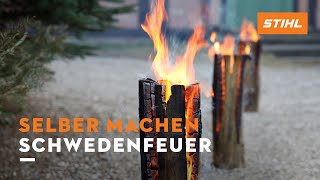 Schwedenfeuer mit der Kettensäge selber machen  Anleitung [upl. by Pelagi]