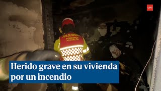 Herido de gravedad un hombre en el incendio de su vivienda en Alcorcón Madrid [upl. by Walli]