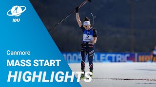 World Cup 2324 Canmore Women Mass Start Highlights [upl. by Yrdnal]