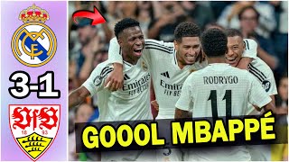 🚨GOLAZO INFERNAL DE MBAPPÉ Y ENDRICK CON REAL MADRID 31 STUTTGART  UEFA CHAMPIONS LEAGUE HOY [upl. by Elvis118]