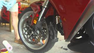 Honda VFR 1200 Front Wheel Removal [upl. by Faus10]