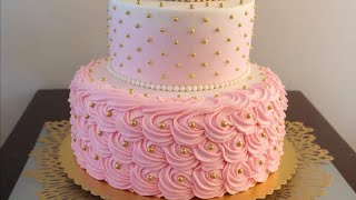 Simple nozzle design idea Strawberry 🍓 cake decoration [upl. by Tedric106]