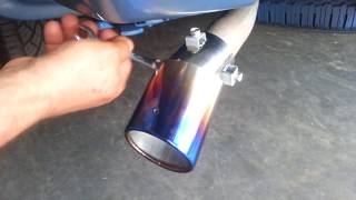 How To  Install Exhaust Burn Muffler Tip removing exhaust tips  stainless steel tip 2018 [upl. by Montagna]