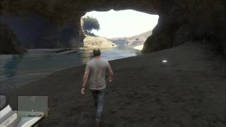 Grand Theft Auto V  Letter Scraps Locations  Collectible 12 Water Cave Inside on Sand PS3 [upl. by Kort]