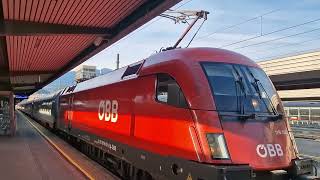 Abfahrt des InterCity 515 quotHahnenkammquot Ersatzgarnitur am 22092024 in Innsbruck Hbf [upl. by Anircam]