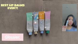 GLOSSIER LIP BALMS REVIEW testing review [upl. by Mercer22]