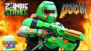 Nerf ZombieStrike DoomGuy Armor At Jareds Epic Blaster Battle [upl. by Eegnat]