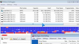 Piriform Defraggler vs Auslogic vs Windows Hard Disk Defrag [upl. by Ettezoj201]