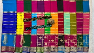 Pure Mysore silk sareesSilk Mark certifiedPrice15999120gsm thicknessOrder no 9000949464 [upl. by Ahsetal930]