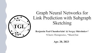 Graph Neural Networks for Link Prediction with Subgraph Sketching [upl. by Derwon]