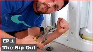 We Finally Started Our Conversion  The Rip Out  Ep1  Sprinter Camper Van Conversion [upl. by Acinoev]