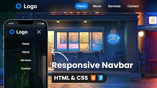 Responsive Navigation Bar HTML amp CSS Tutorial [upl. by Geneva40]