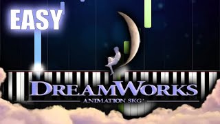 Dreamworks Animation Intro Shrek  EASY Piano Tutorial [upl. by Assyn817]