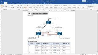 612 Lab  Investigate Static Routes [upl. by Olva]