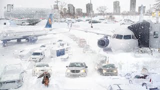 Germany is Freezing Munich Airport is covered with snow Snow Storm in München [upl. by Inna]