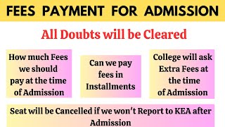 KCET amp NEET 2023 Fees Payment to Allotted College  FEES PAYMENT KCET NEET 2023 FEES PAYMENT DOUBTS [upl. by Zeuqcaj]